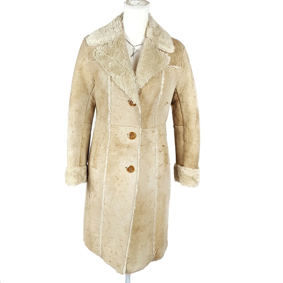 Express Jackets & Blazers - Express Faux Fur Lined Leather Suede Coat
